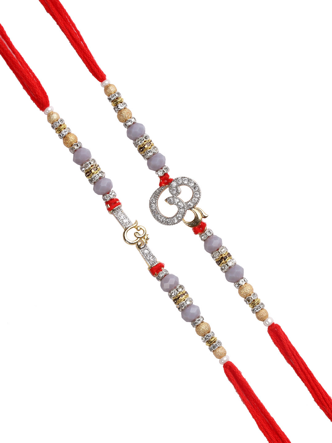 Big and Small Om Rakhi Set of Two - Only Rakhi (PST22637_2)