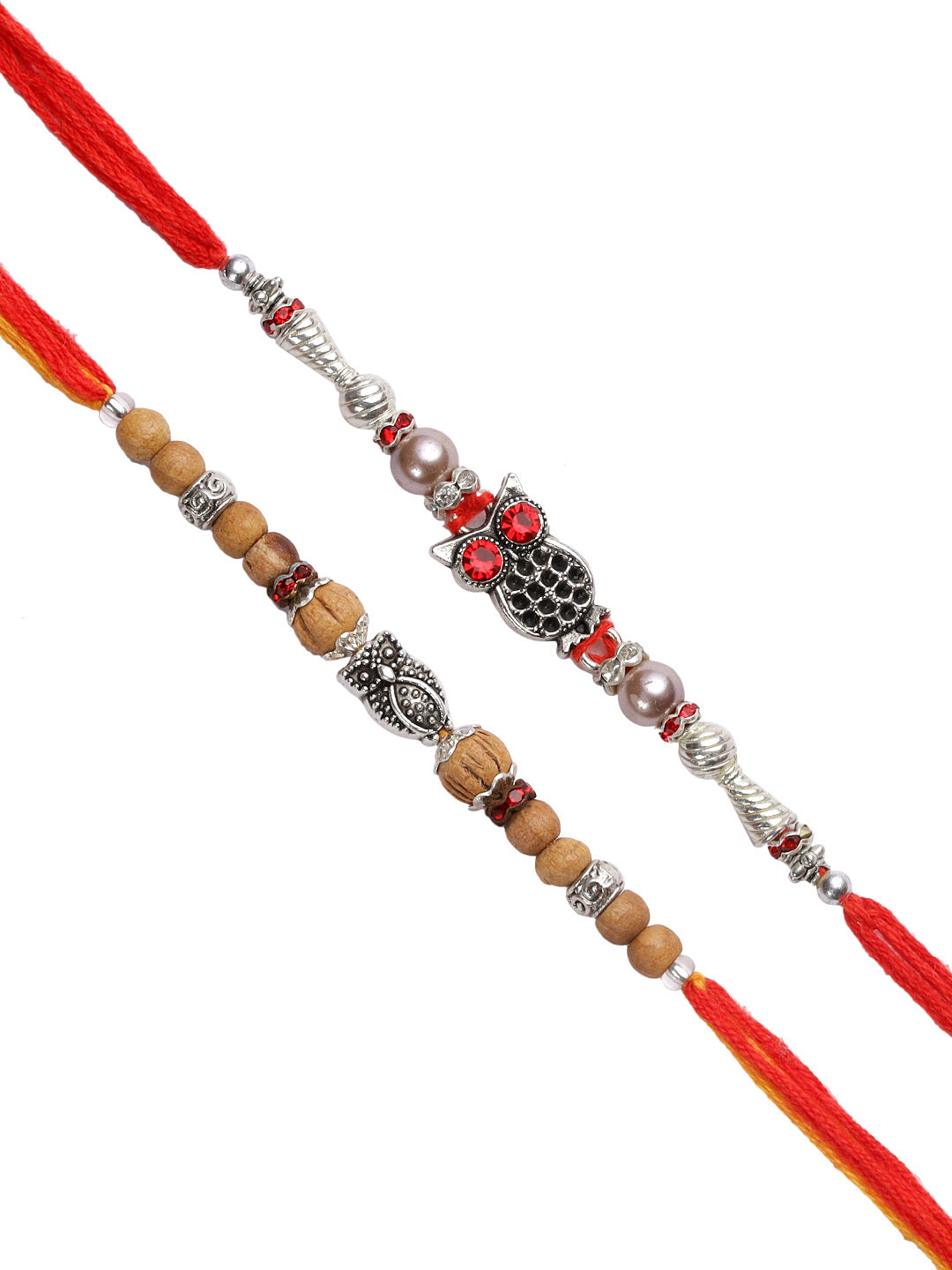 Silver Owl Rakhi Set of Two - Only Rakhi (PST22644_2)