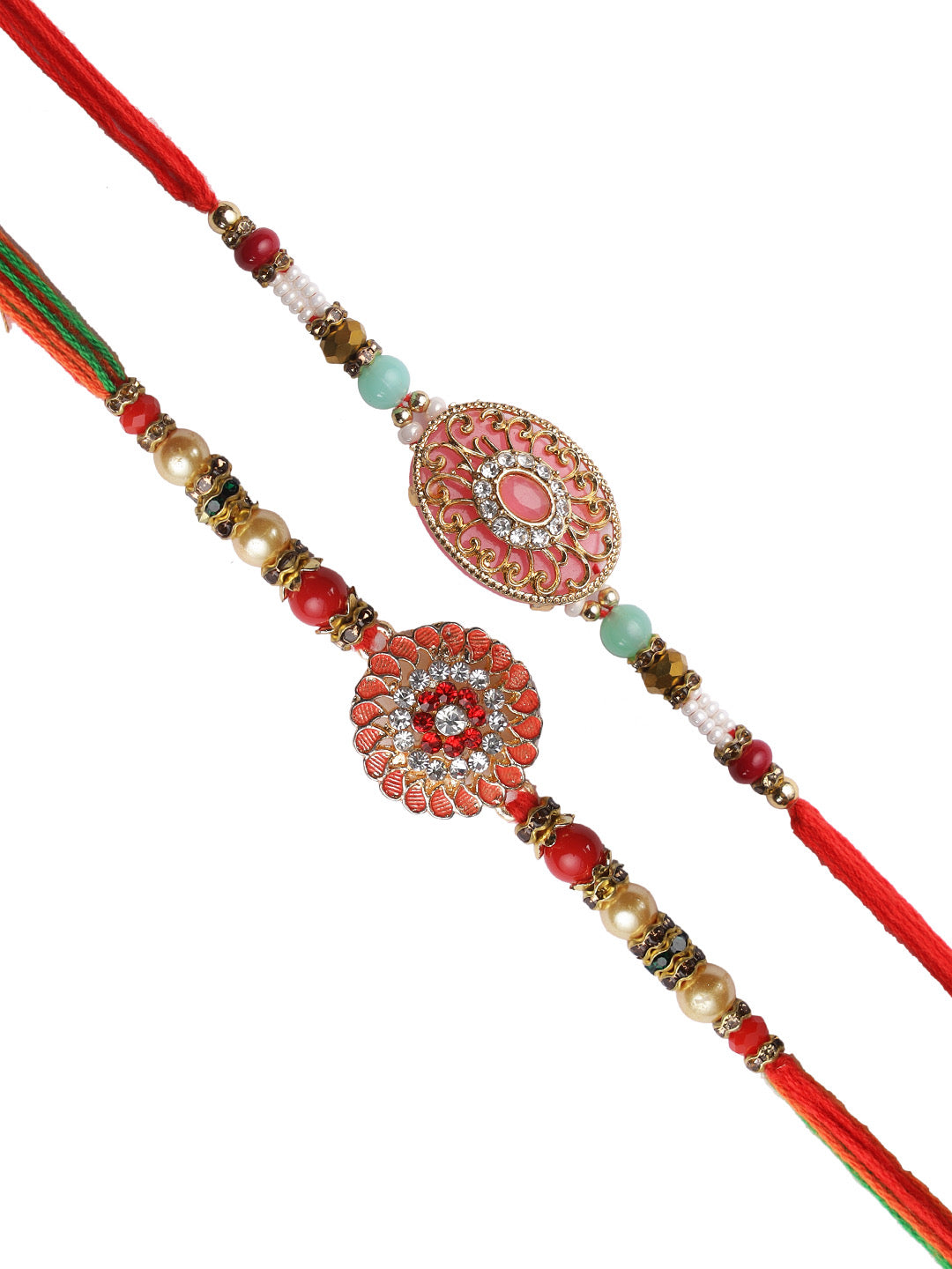 Beaded Metal Rakhi Set of Two - Only Rakhi (PST22652_2)