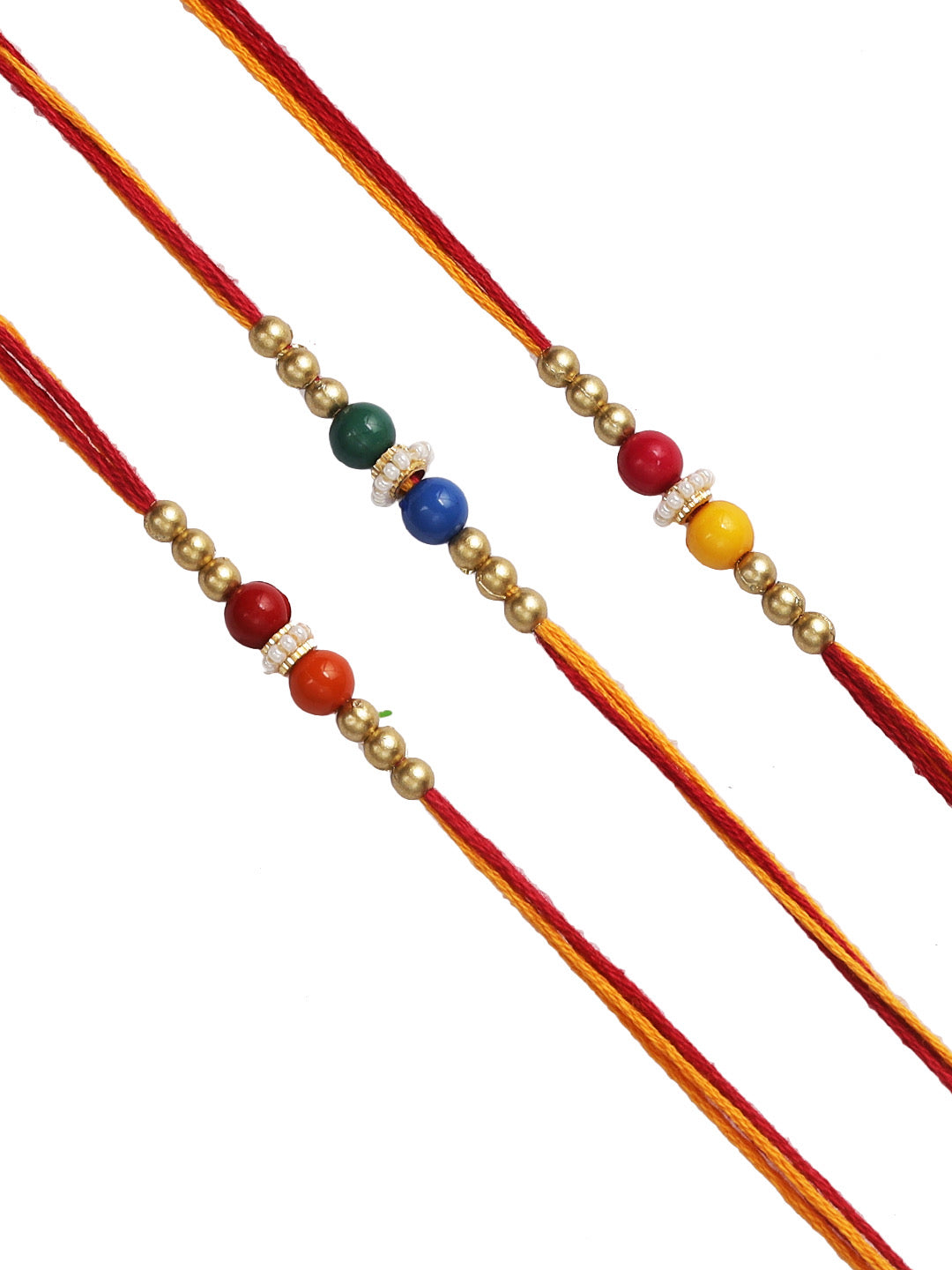 Subtly Beautiful Beaded Rakhi Set of three - Only Rakhi (PST22713_3)