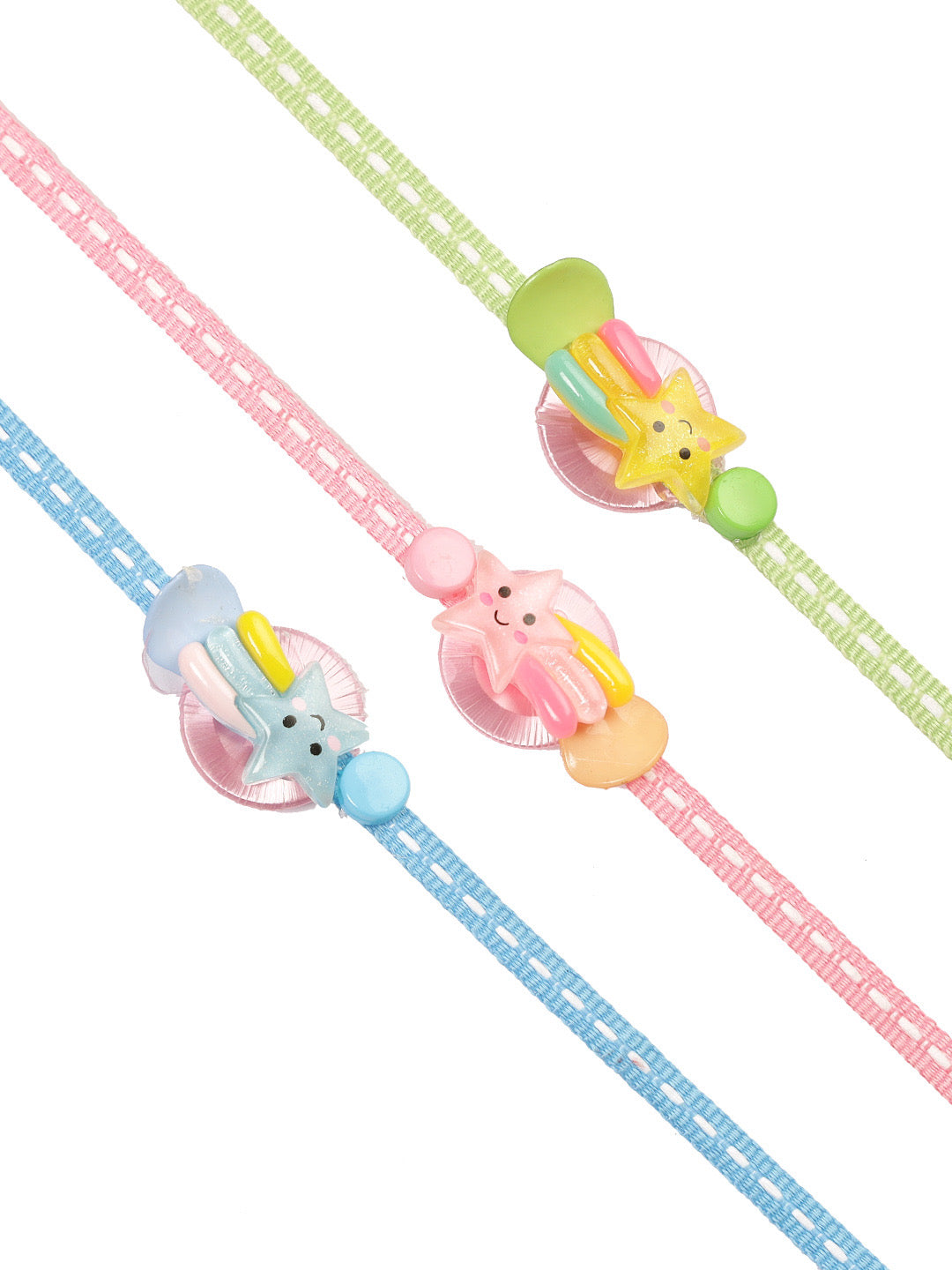 Star and Rainbow Rakhi for Kids Set of Three - Only Rakhi (PST22715_3)