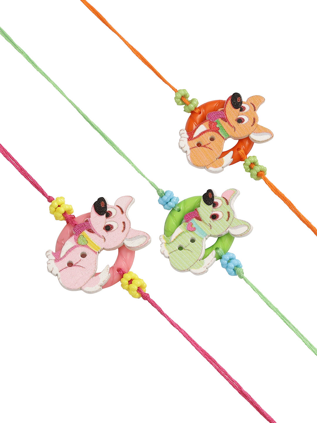 Handcrafted Little Dog Rakhi for Kids Set of Three - Only Rakhi (PST22716_3)