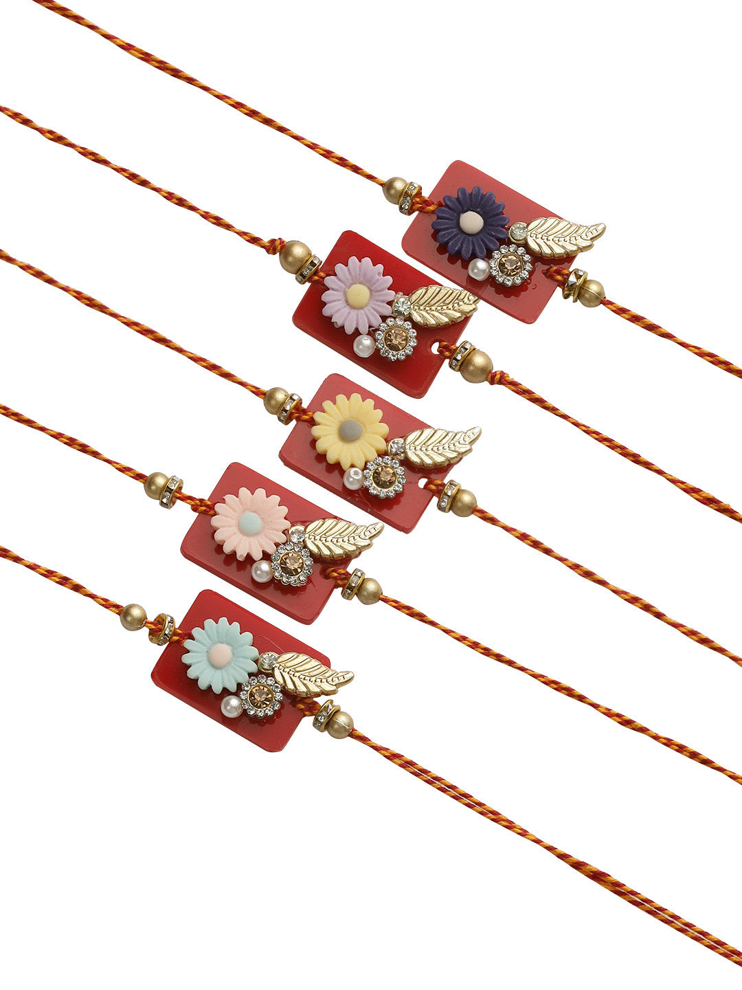Designer Rakhi Squad Set of Five - Only Rakhi (PST22802_5)