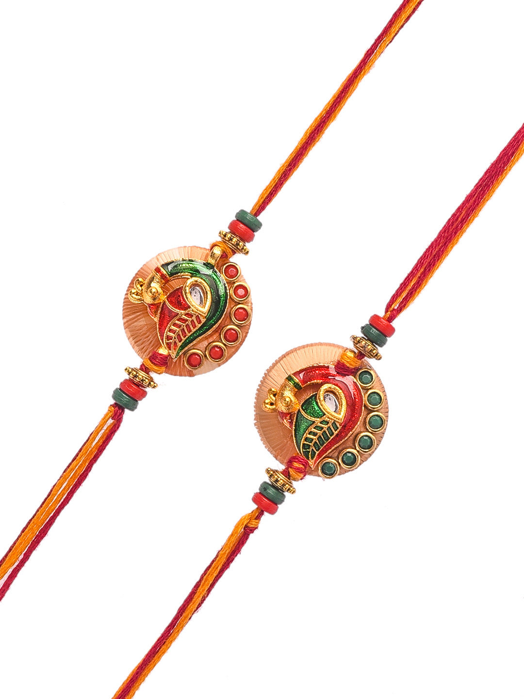 Beautiful Swarovski and Kundan Studded Rakhi Set of Two - Only Rakhi (PST2306_2)