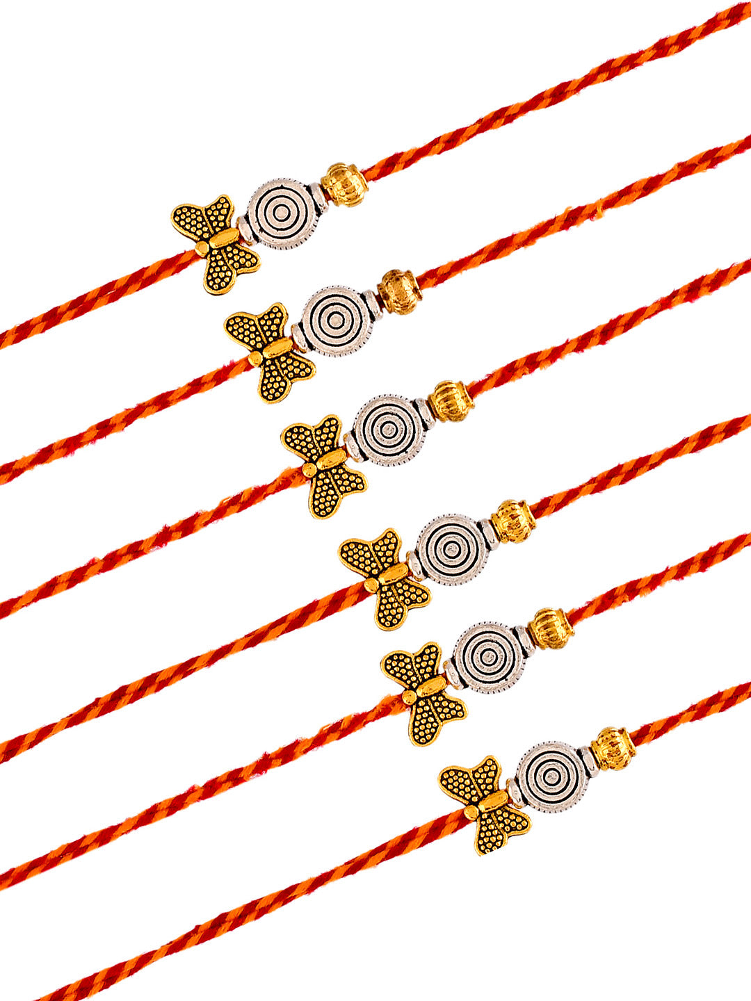 Set Of 6 Butterfly Motif Rakhi - Only Rakhi (PST23105_6)
