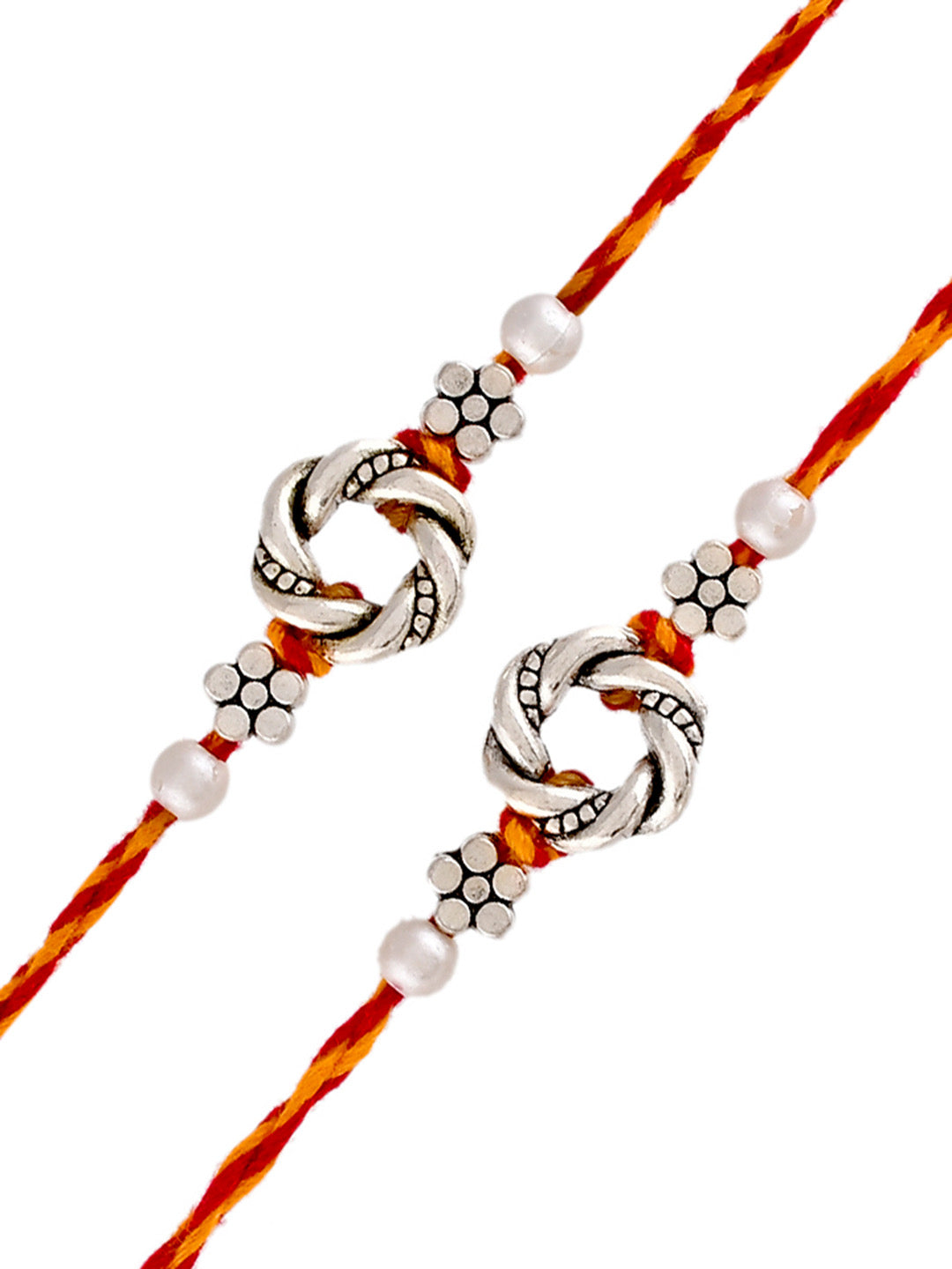 Set Of 2 Silver Engraved Braided Timeless Rakhi - Only Rakhi (PST2315_2)