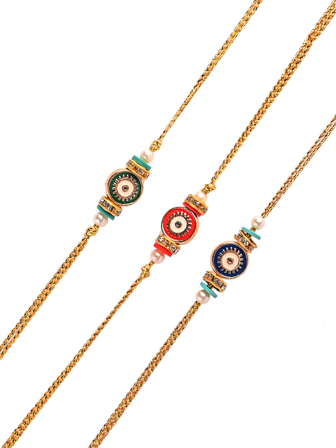 Evil Eye Embellished Charming Rakhi Set of Three - Only Rakhi (PST2358_3)