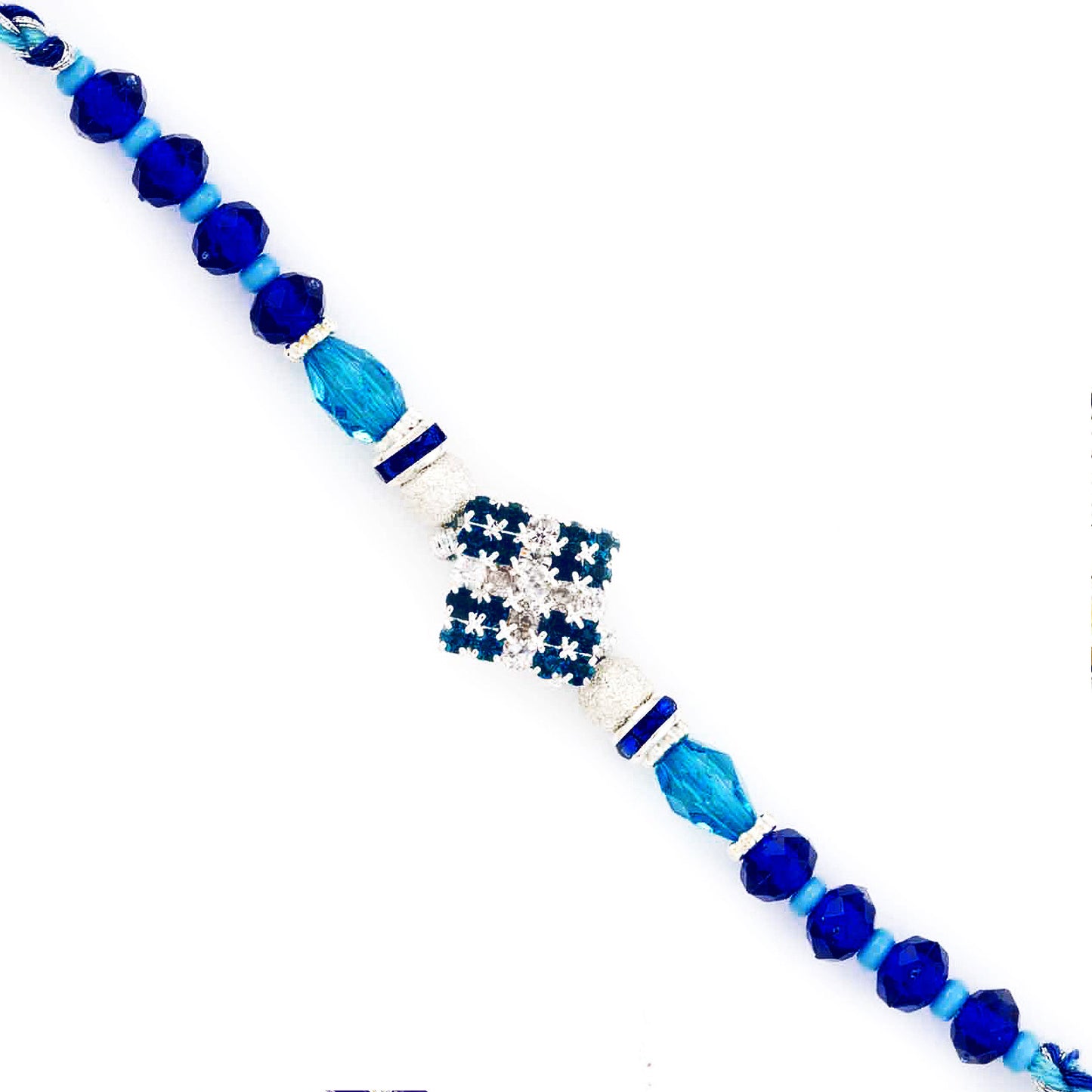 Aapno Rajasthan Dashing Aqua & Royal Blue Stylish Rakhi - Default Title (RJ17339)