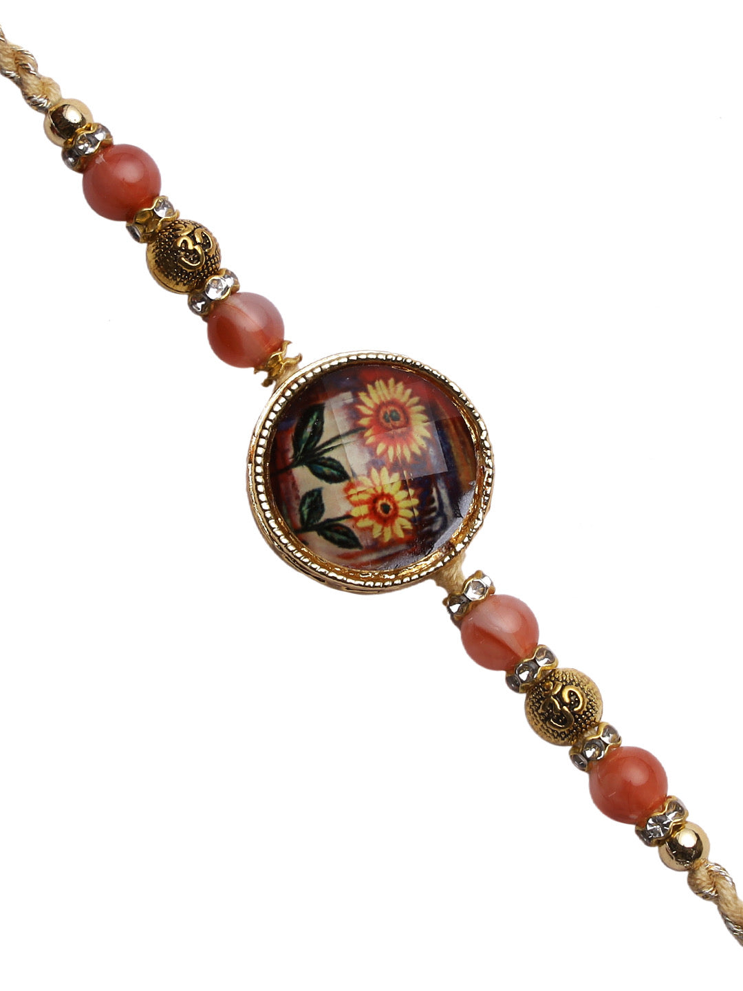 Kundan Studded Meenakari Work Rakhi - Only Rakhi (RJ22139)