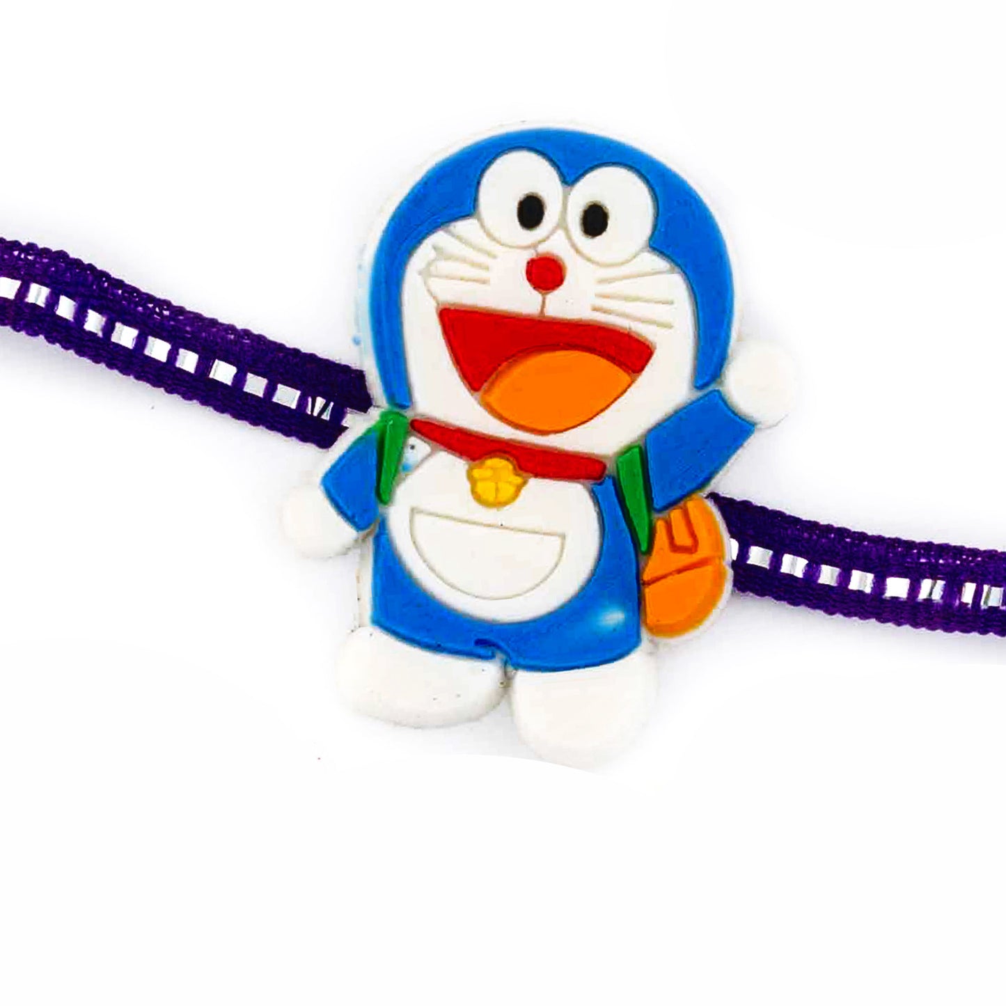 Aapno Rajasthan Lovable Doremon Purple Band Kids Rakhi - Default Title (RK17791)