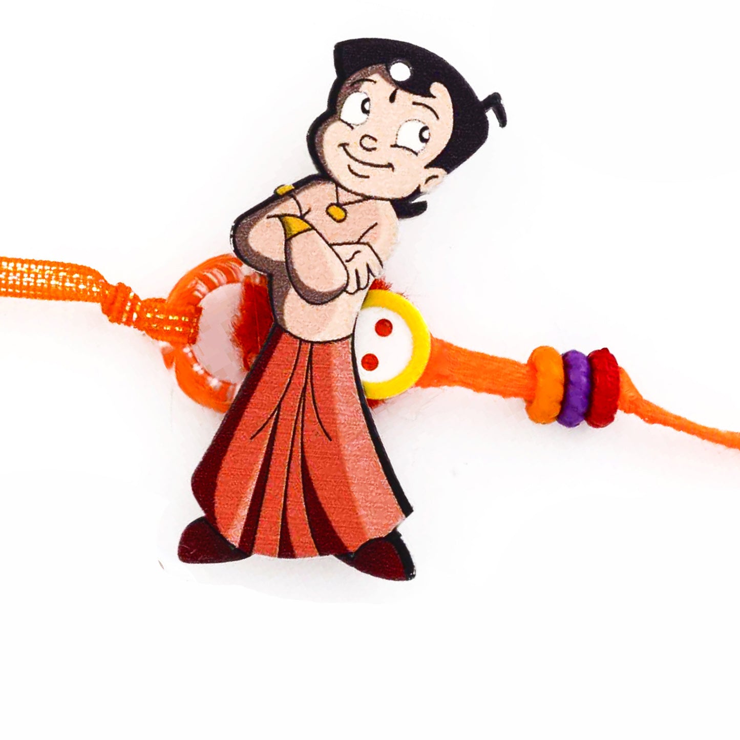 Aapno Rajasthan Sweet & Cute Chhota Bheem Orange Band Kids Rakhi - Default Title (RK17808)