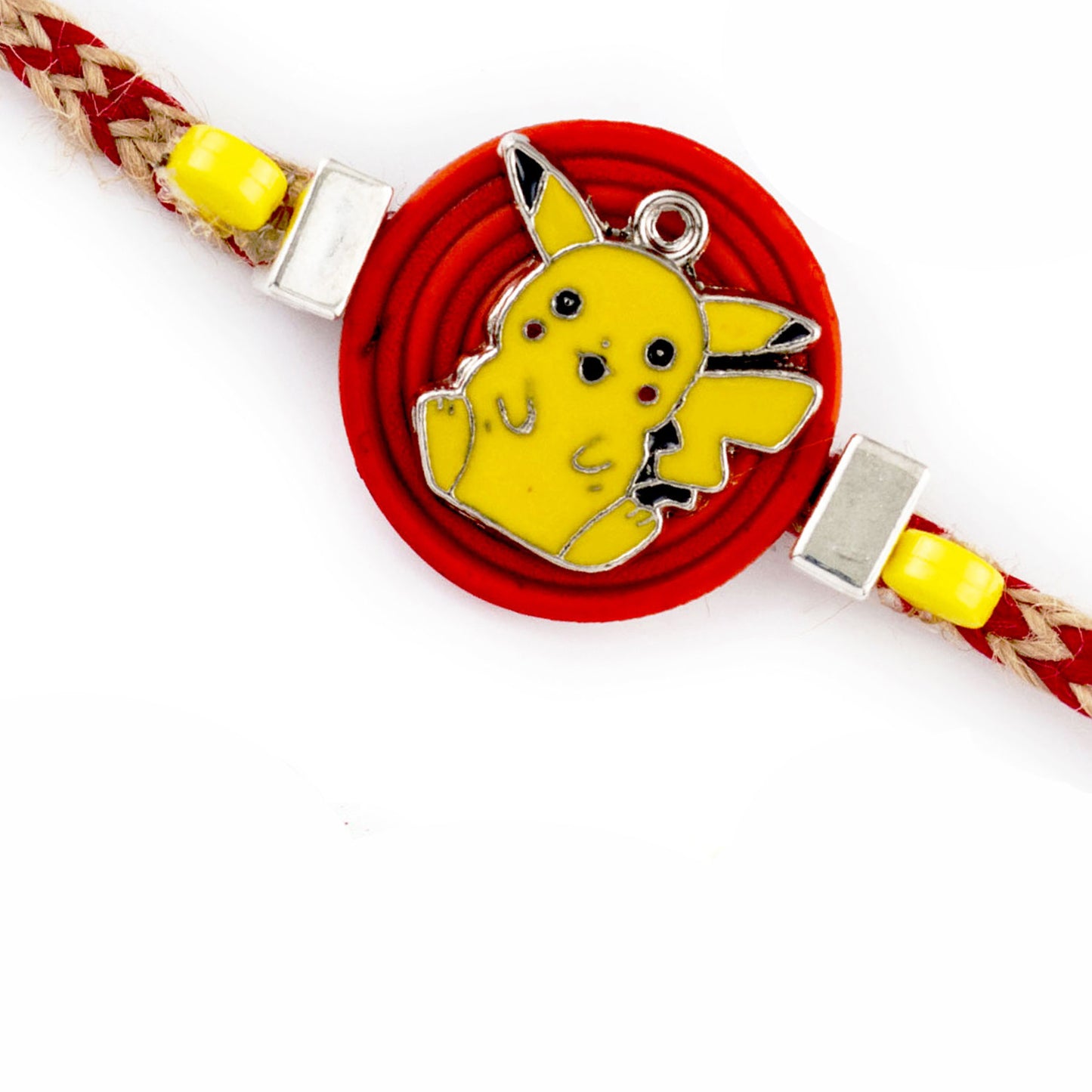 Aapno Rajasthan Red & Yellow Pikachu Motif Kids Rakhi - Default Title (RK17845)