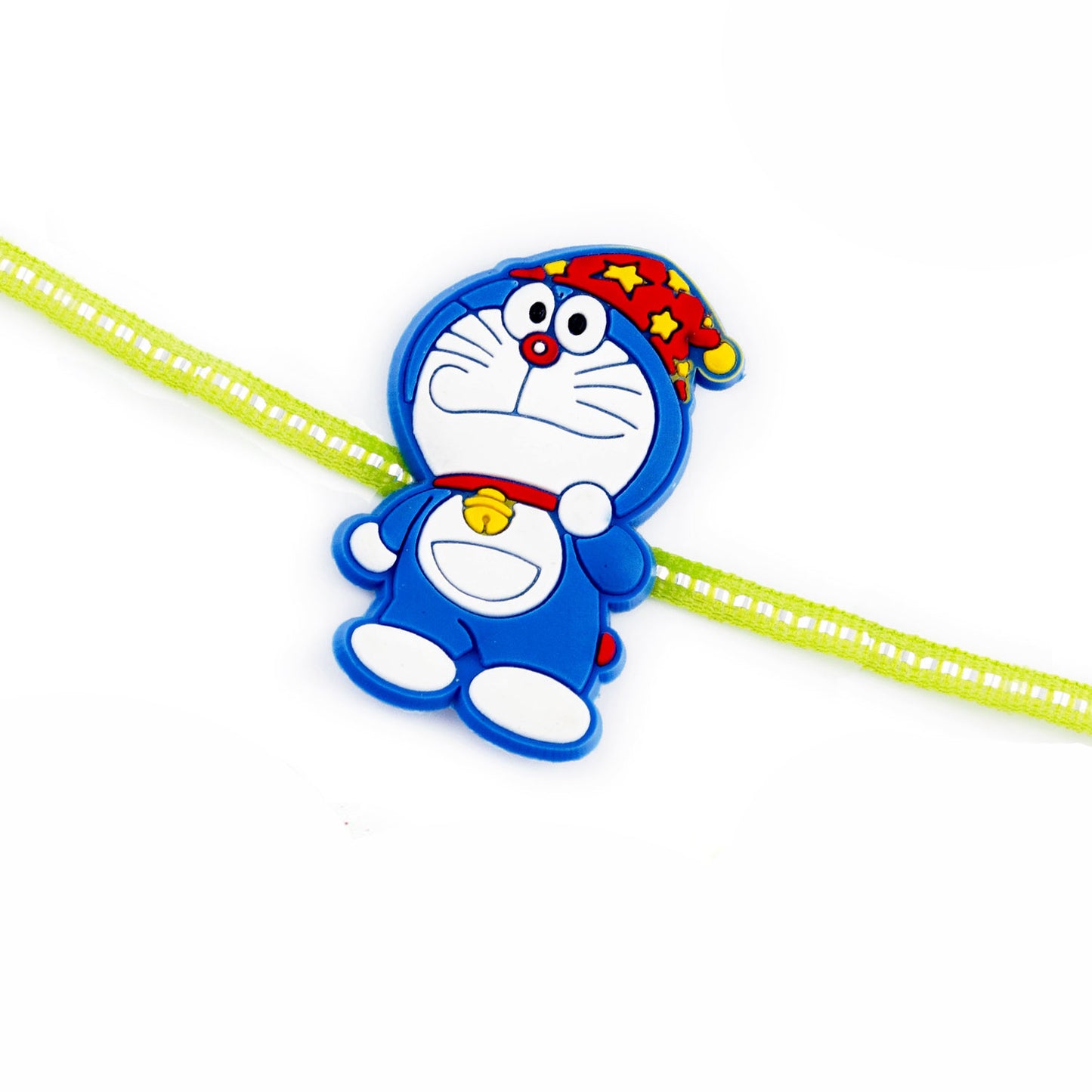 Aapno Rajasthan Blue Doremon Motif & Green Band Kids Rakhi - Default Title (RK17857)