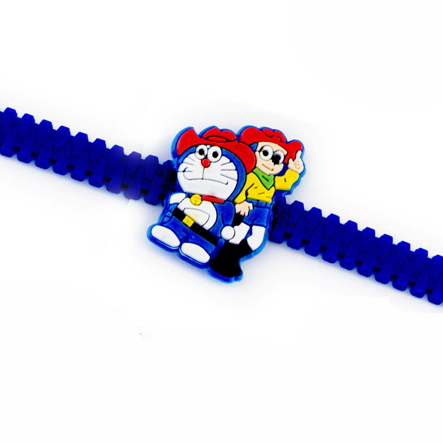 Aapno Rajasthan Blue Wrist Band Doremon Motif Kids Rakhi - Default Title (RK17858)