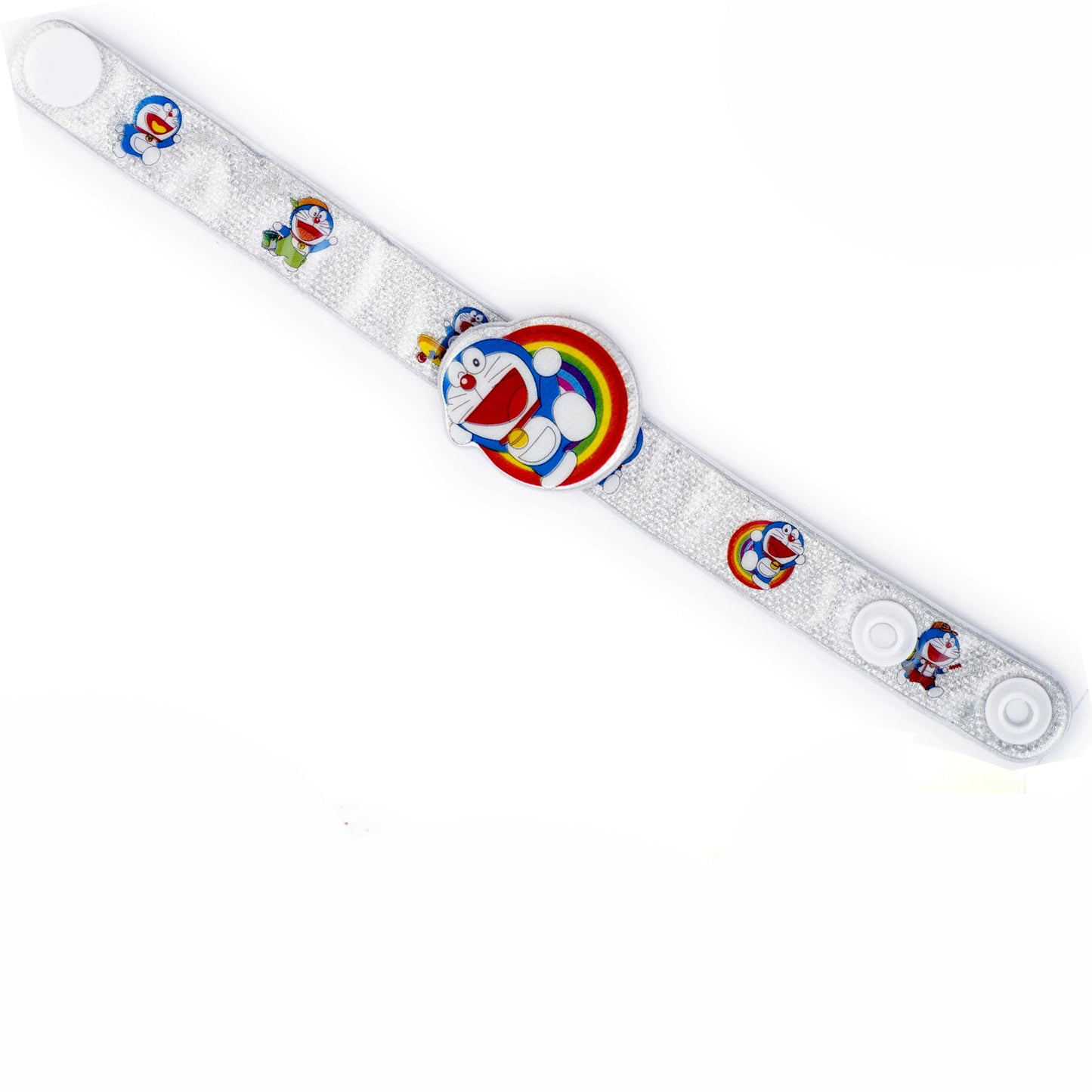 Aapno Rajasthan Silver Wrist Band Doremon Motif Kids Rakhi - Default Title (RK17862)