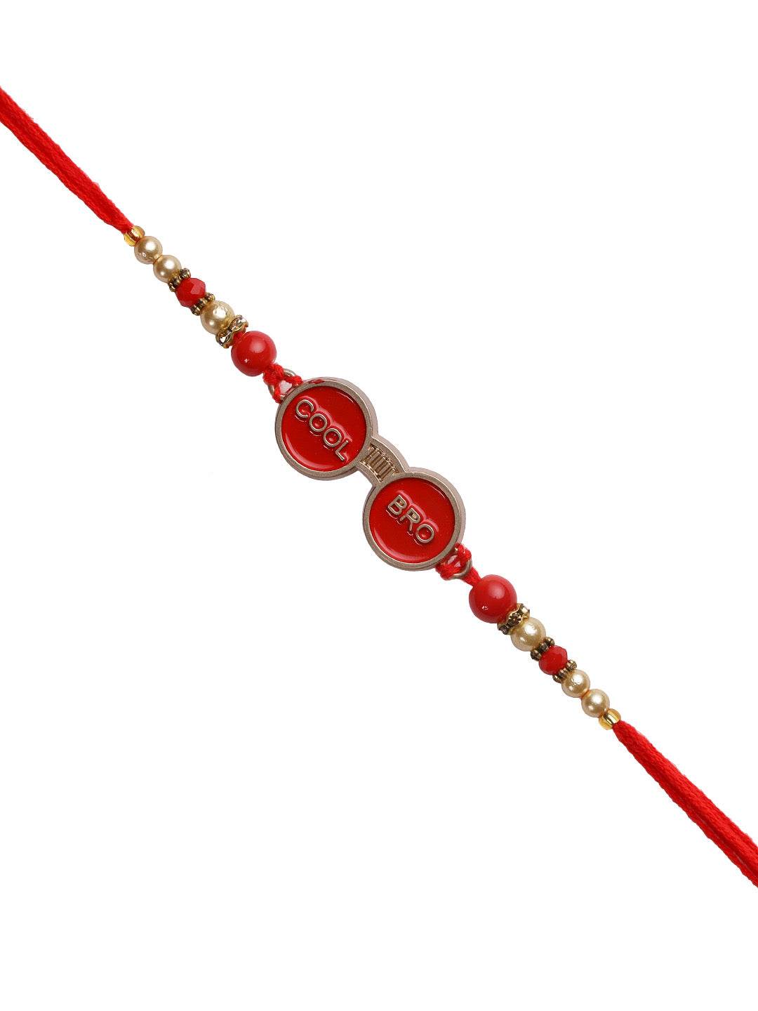 Red Enamelled COOL BRO Motif Kids Rakhi - Only Rakhi (RK22363)