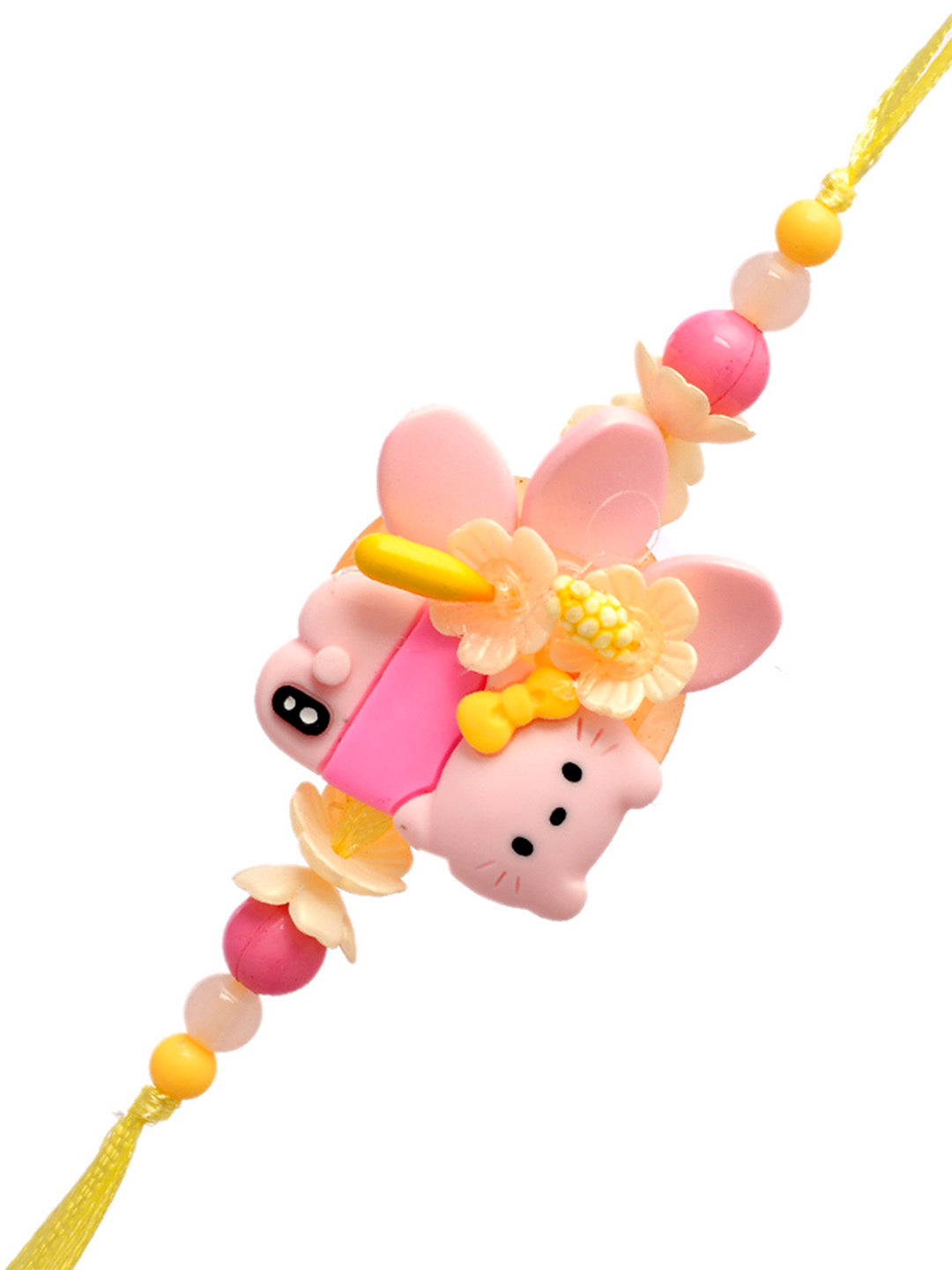 Flower & Beads Crafted Adorable Kitty Rakhi - Only Rakhi (RK2326)