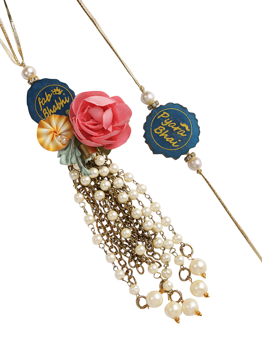 Handcrafted Wooden Pyari Bhaiya Bhabhi Rakhi Set - Only Rakhi (RP22402)