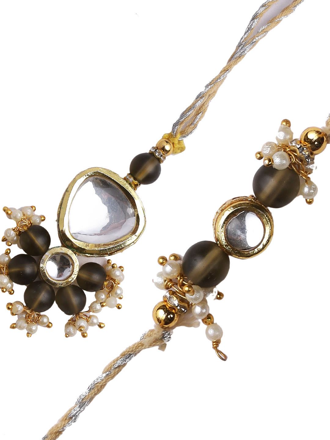 Traditional Meena Work Bhaiya Bhabhi Handcrafted Rakhi Set - Only Rakhi (RP22458)