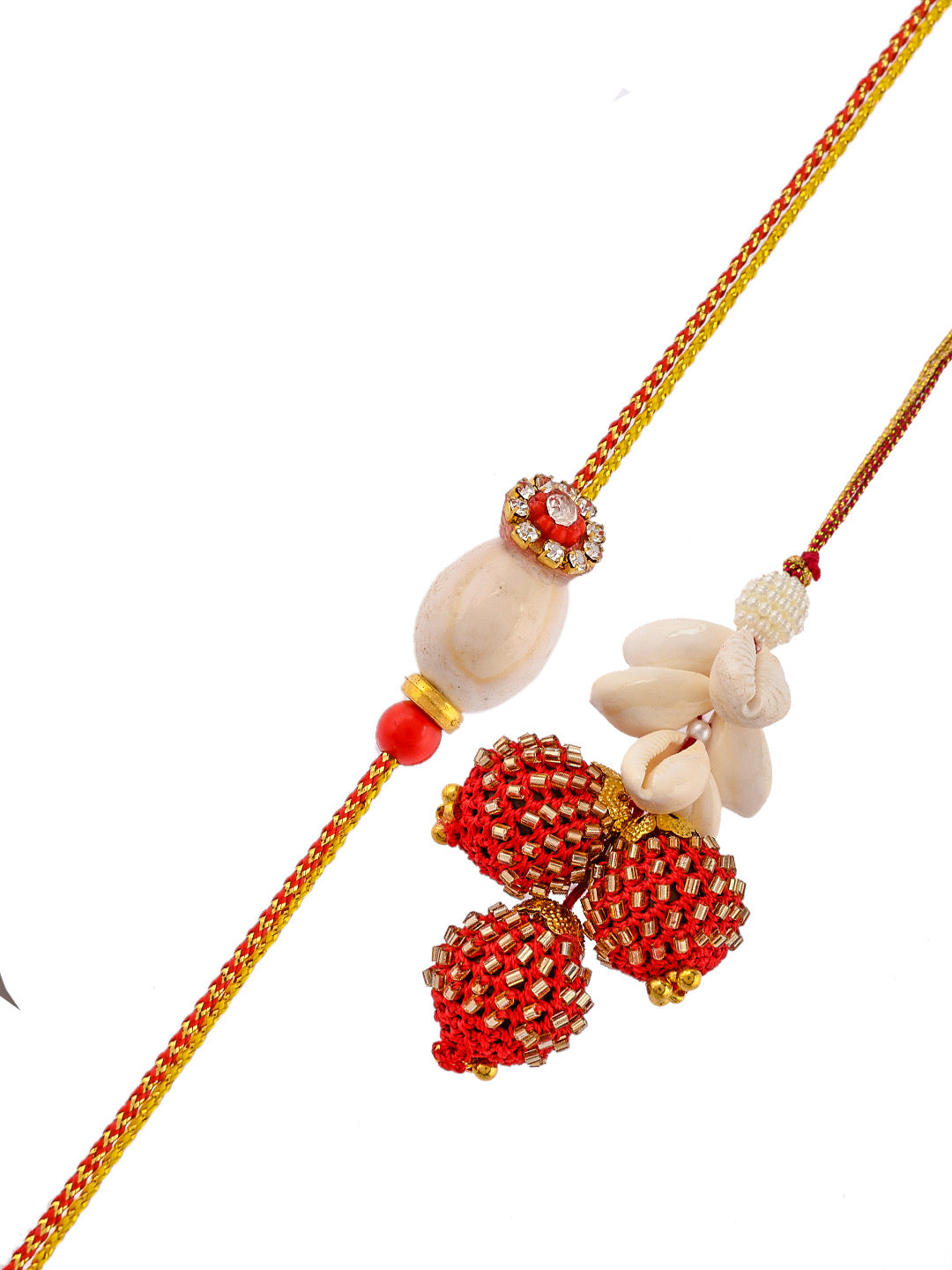 Kodi and Pearl Crafted Dazzling Bhaiya Bhabhi Rakhi Set - Only Pair (RP2306)