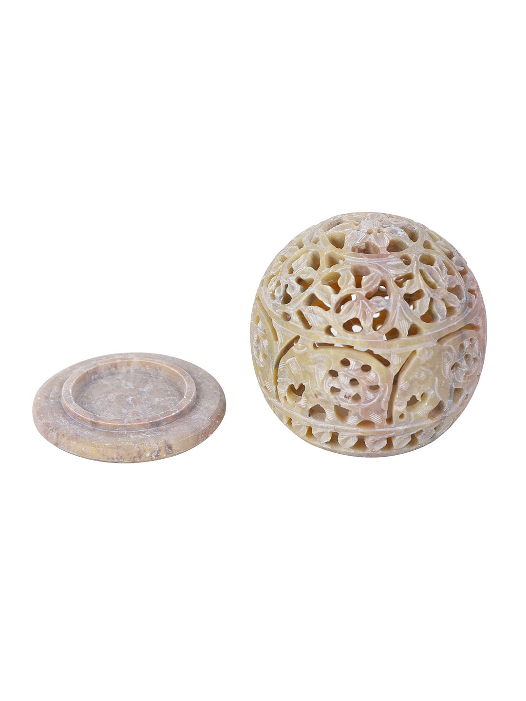Elephant Cut work Stone Tealight Holder - Default Title (SA2212C)