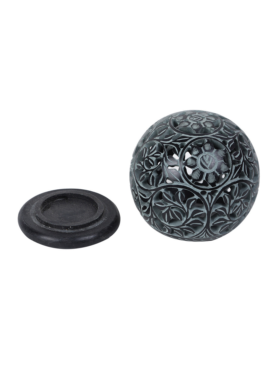 Black Stone Tealight Holder - Default Title (SA2215A)