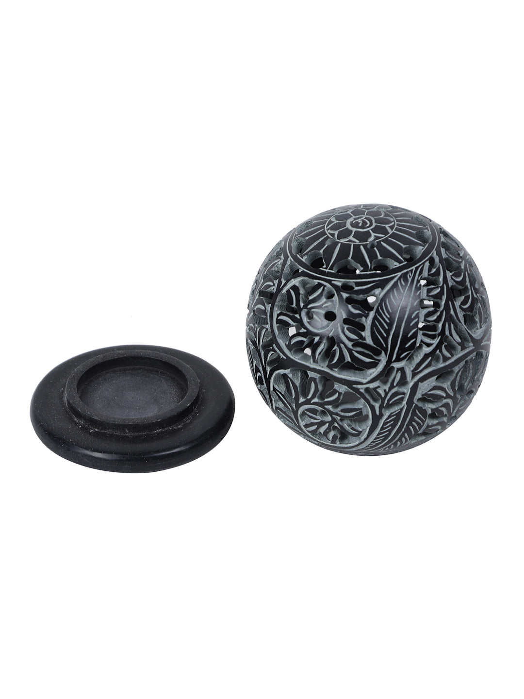 Black Stone Tealight Holder - Default Title (SA2215B)
