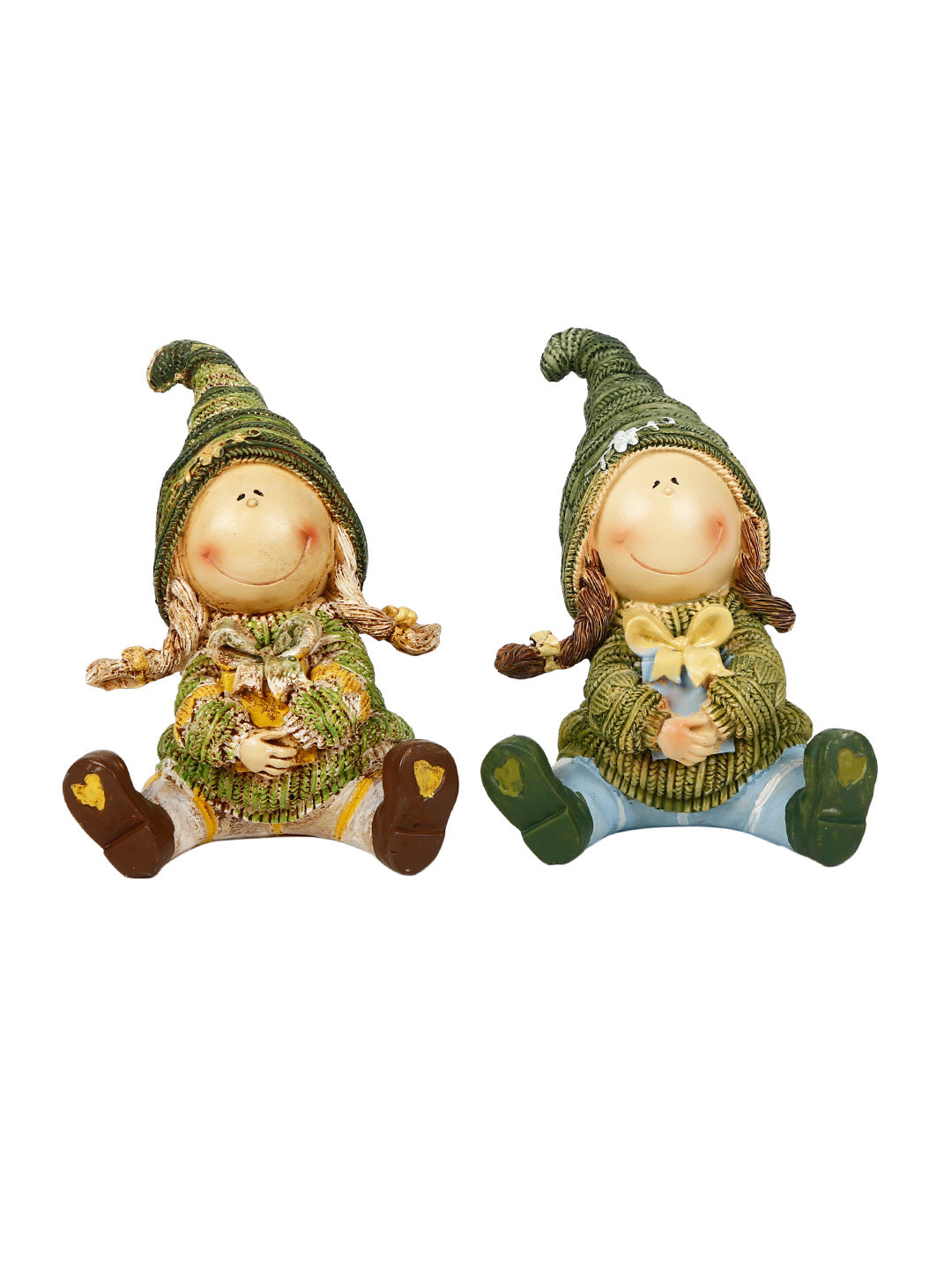 Set of two Polyraisin little girl showpieces - Default Title (SHOW22174_2)