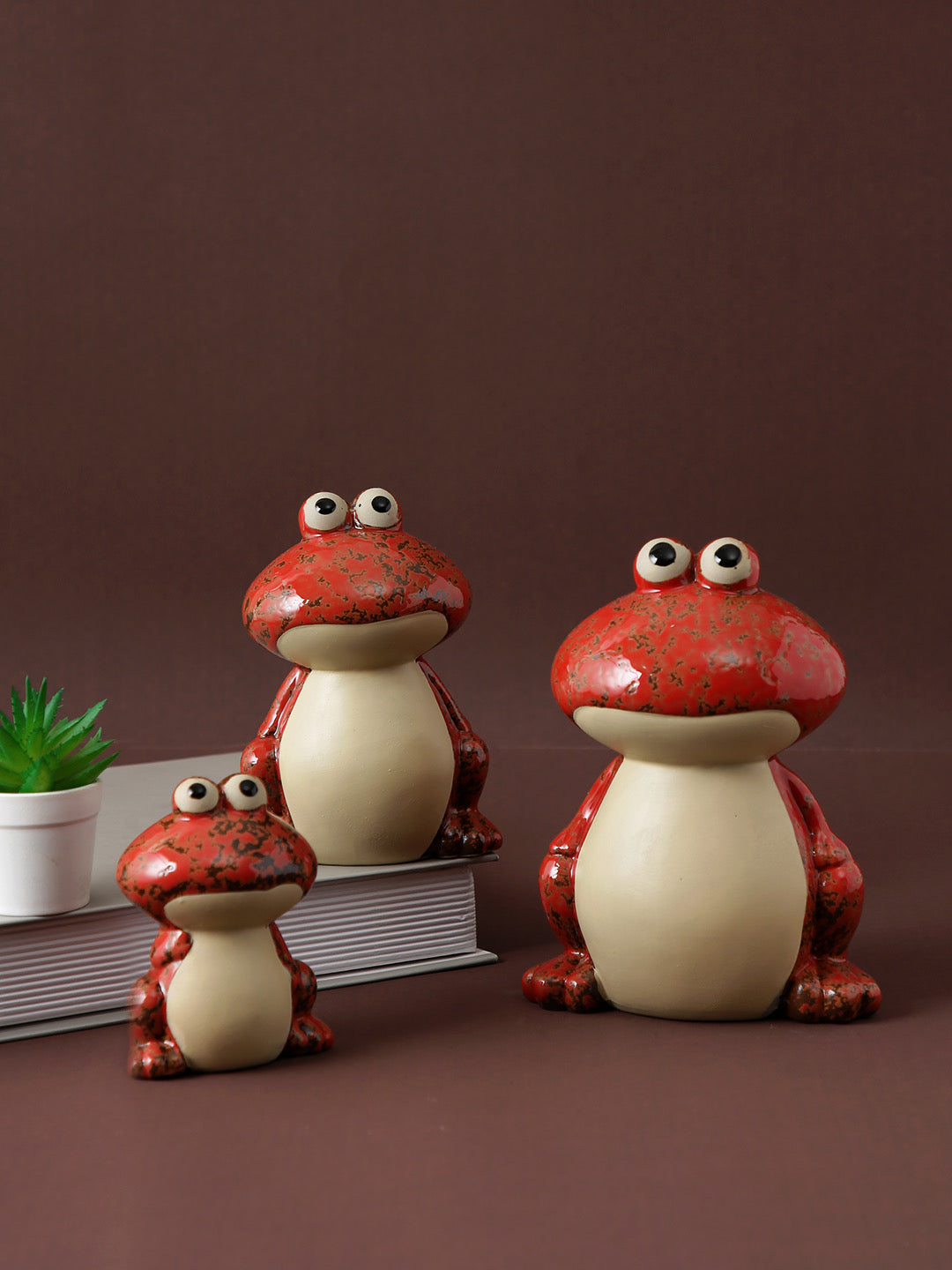 Ceramic Frog Family Showpiece - Default Title (SHOWC22045_3)