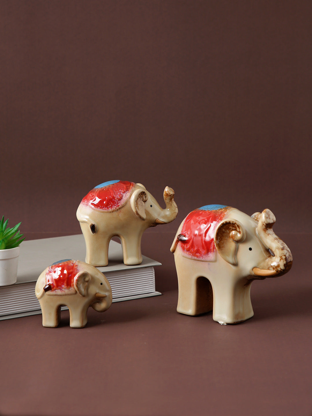 Set of 3 Small Elephant Statue - Default Title (SHOWC22084_3)