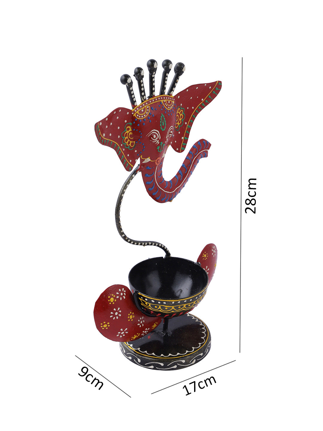 Lord Ganesha Red Tealight Holder - Default Title (TLTJ2130)