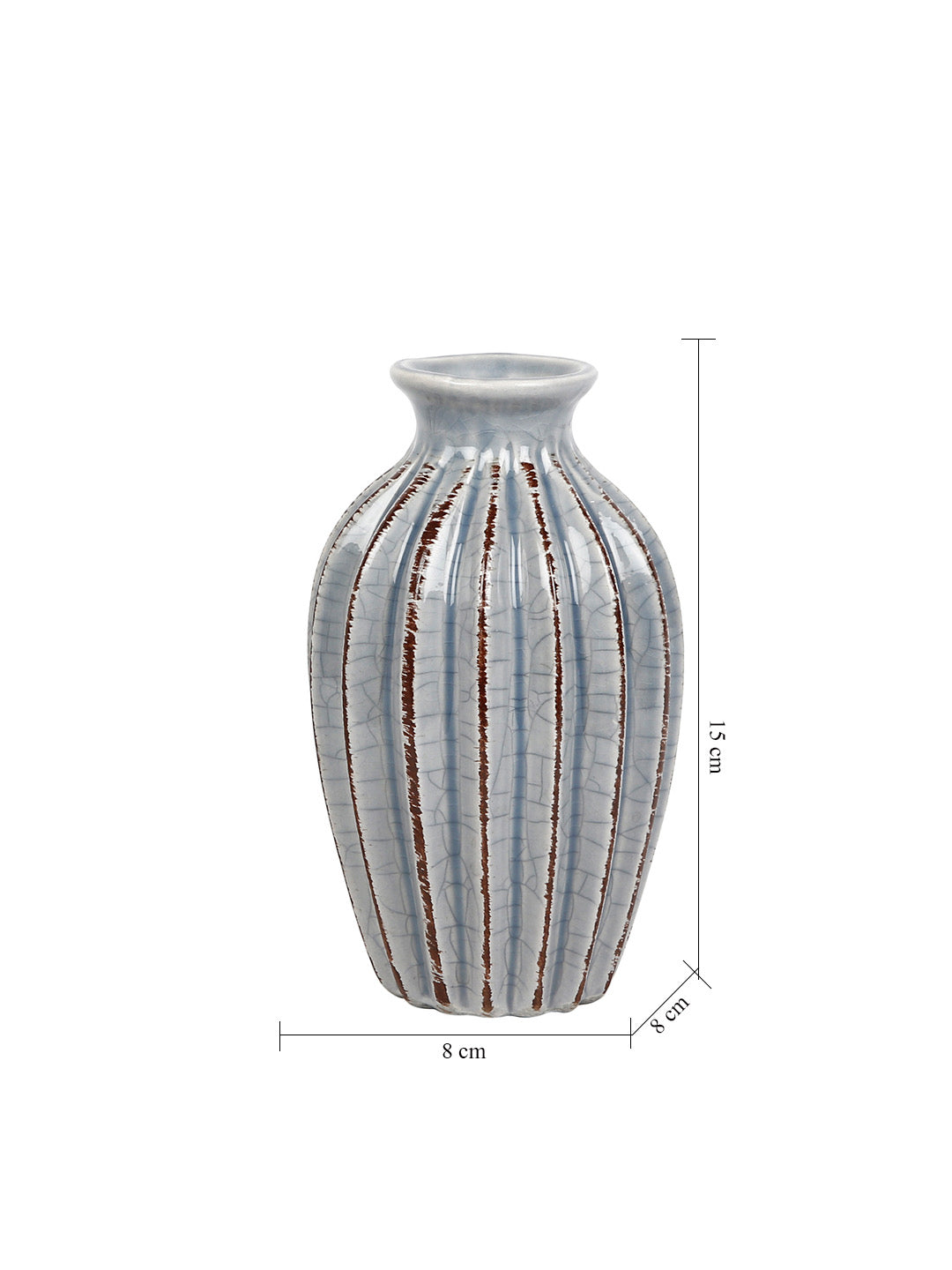 Handcrafted Grey Ceramic Flower Vase - Default Title (VAS20251GR)