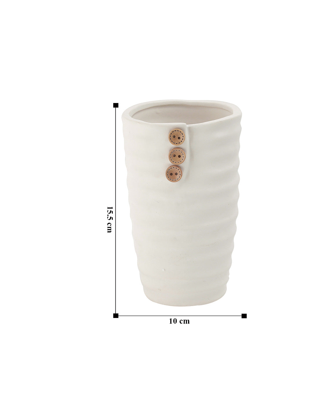 White Coloured Ceremic Vase - Default Title (VAS2062)