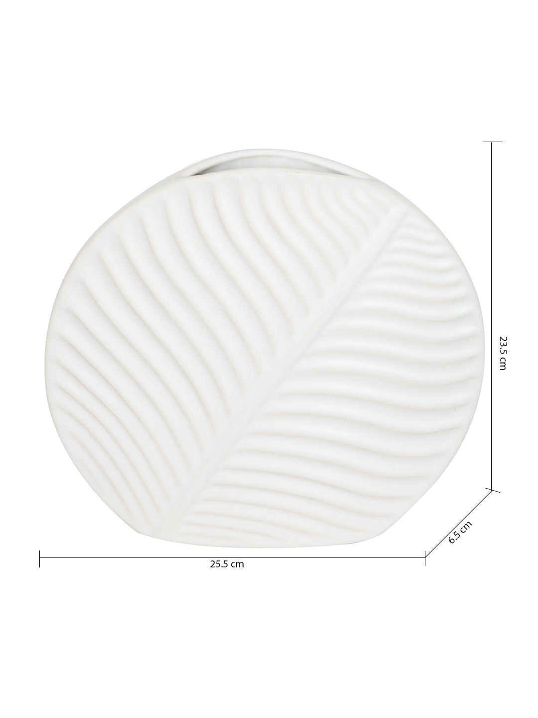 Leaf Shape White Ceramic Vase Set - Default Title (VAS21421_3)