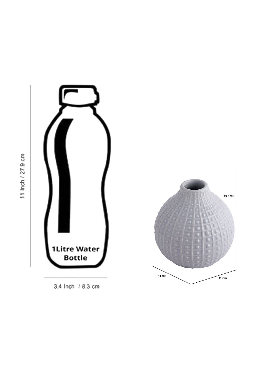 Taxtured Flower Vase with Narrow Neck - Default Title (VAS22260)