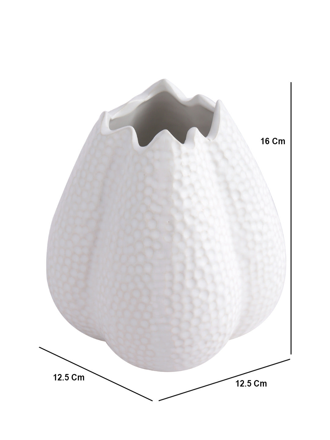 White Ceramic Vase - Default Title (VAS22388)