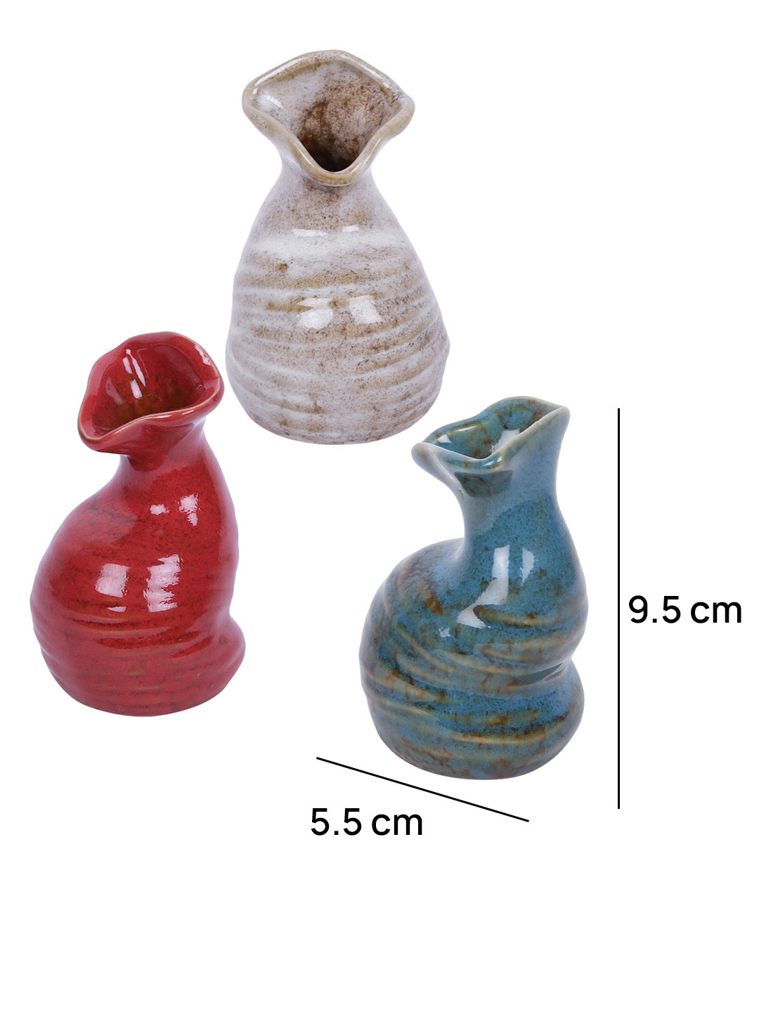 Set of Three Quirky Vases with Beak Like Mouths - Default Title (VAS2292_3)