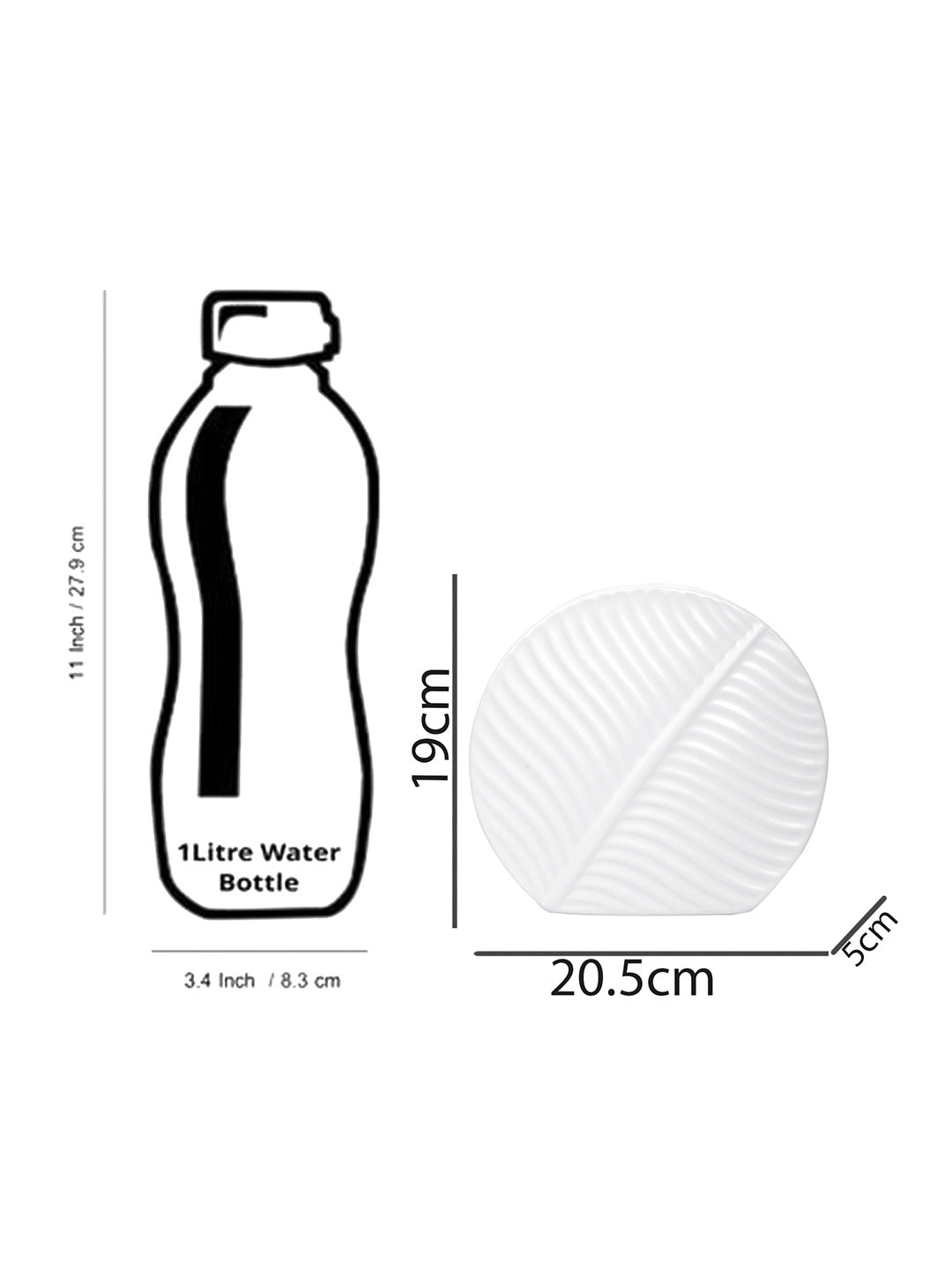 Leaf Pattern White Ceramic Vase - Default Title (VASC22467)