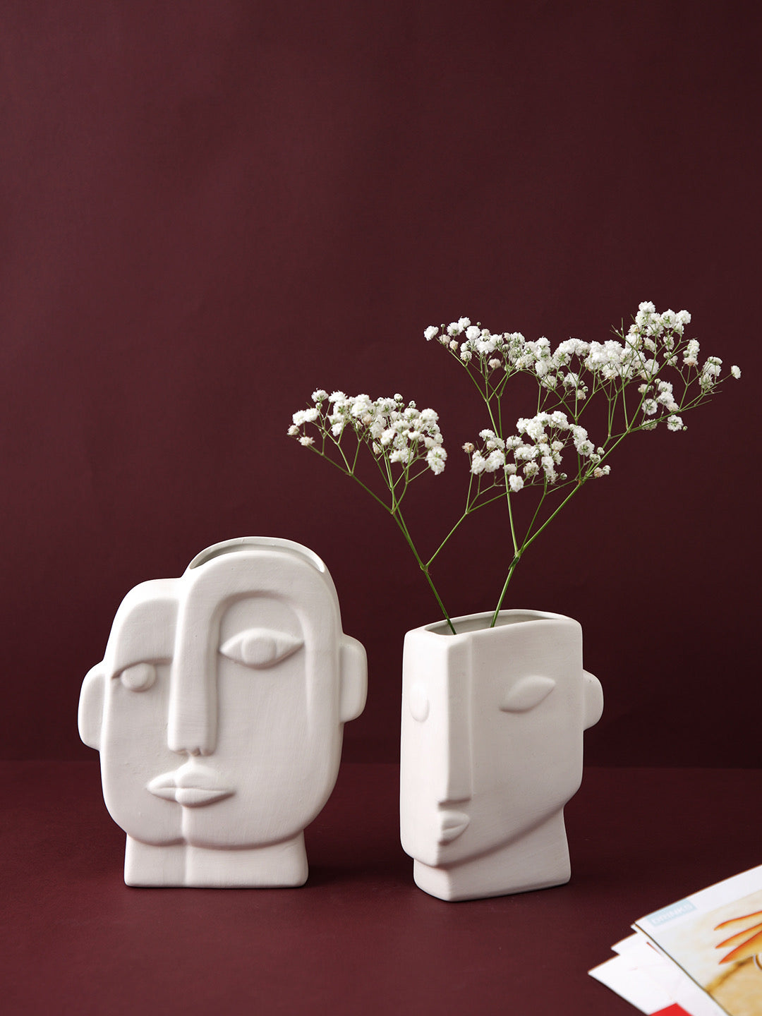 Face Like Ceramic Vase Set of 2 - Default Title (VASC22481_2)