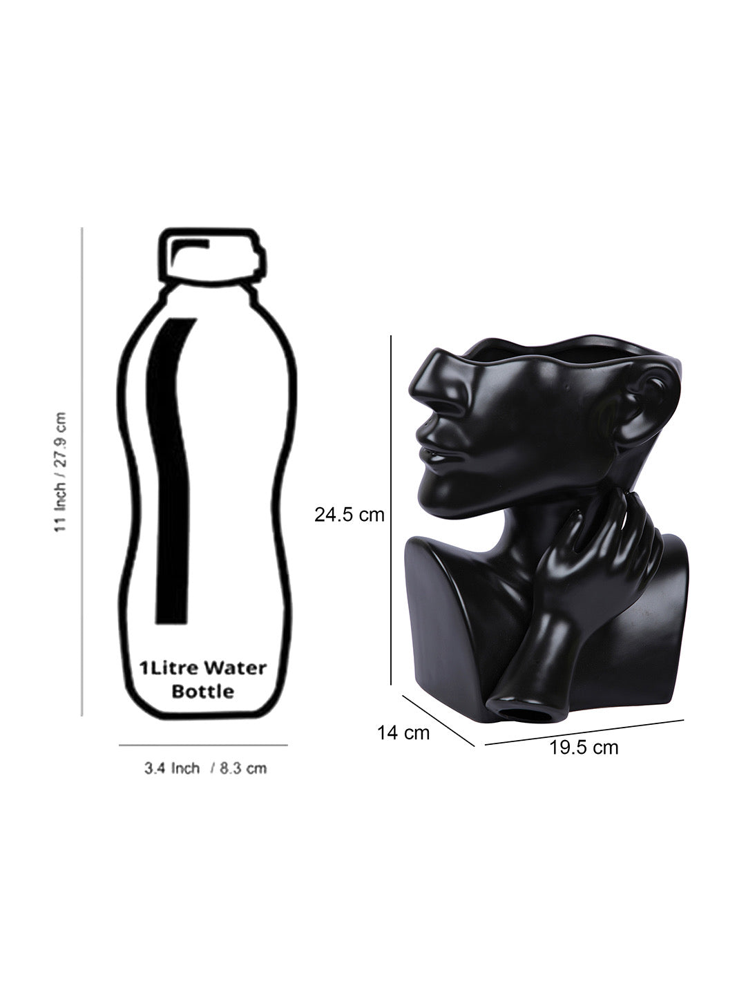 Human Head Face Planter - Default Title (VASC22531BL)