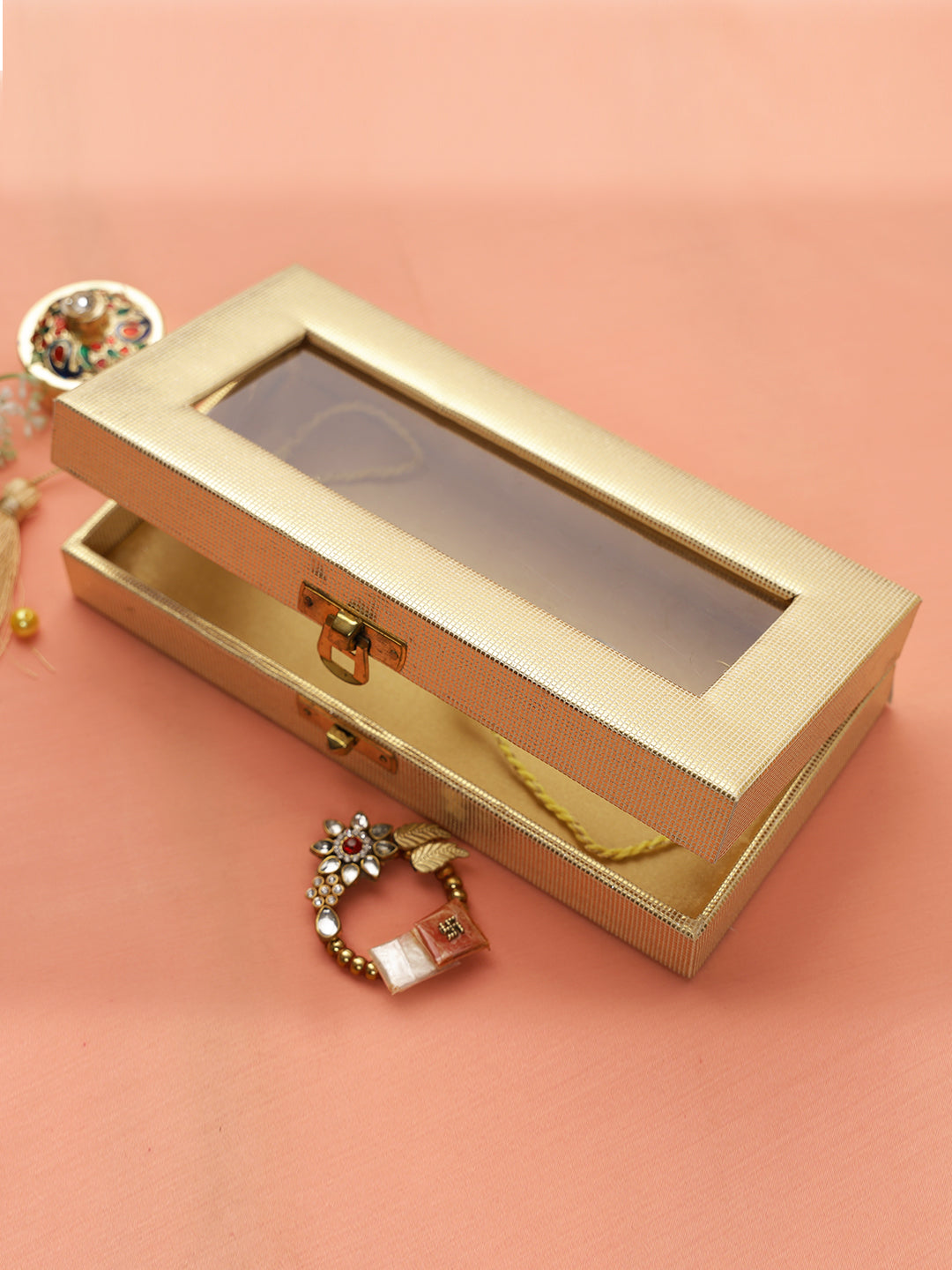 Multi Beaded Butterfly Bhaiya Bhabhi Rakhi with a Beautiful Box