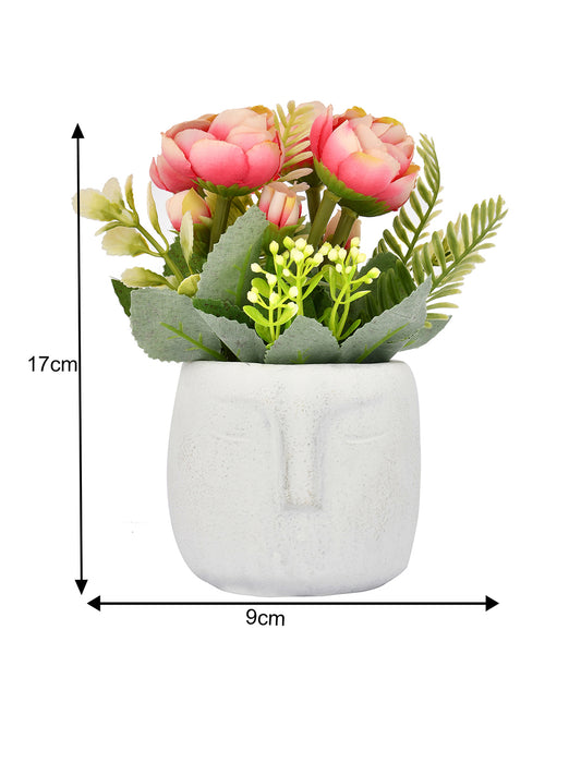 Full Bloom Artificial Plant with Nordic Face Planter