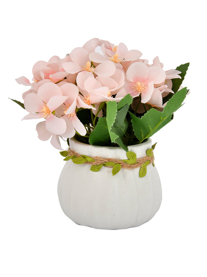 Chic White Planter with white Artificial Flowers