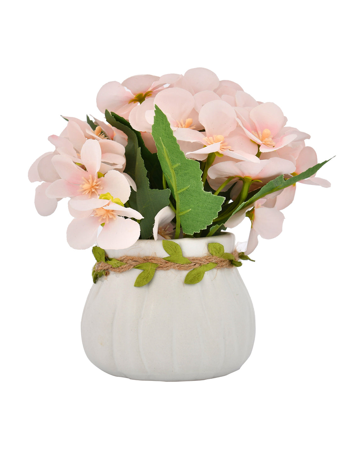 Chic White Planter with white Artificial Flowers