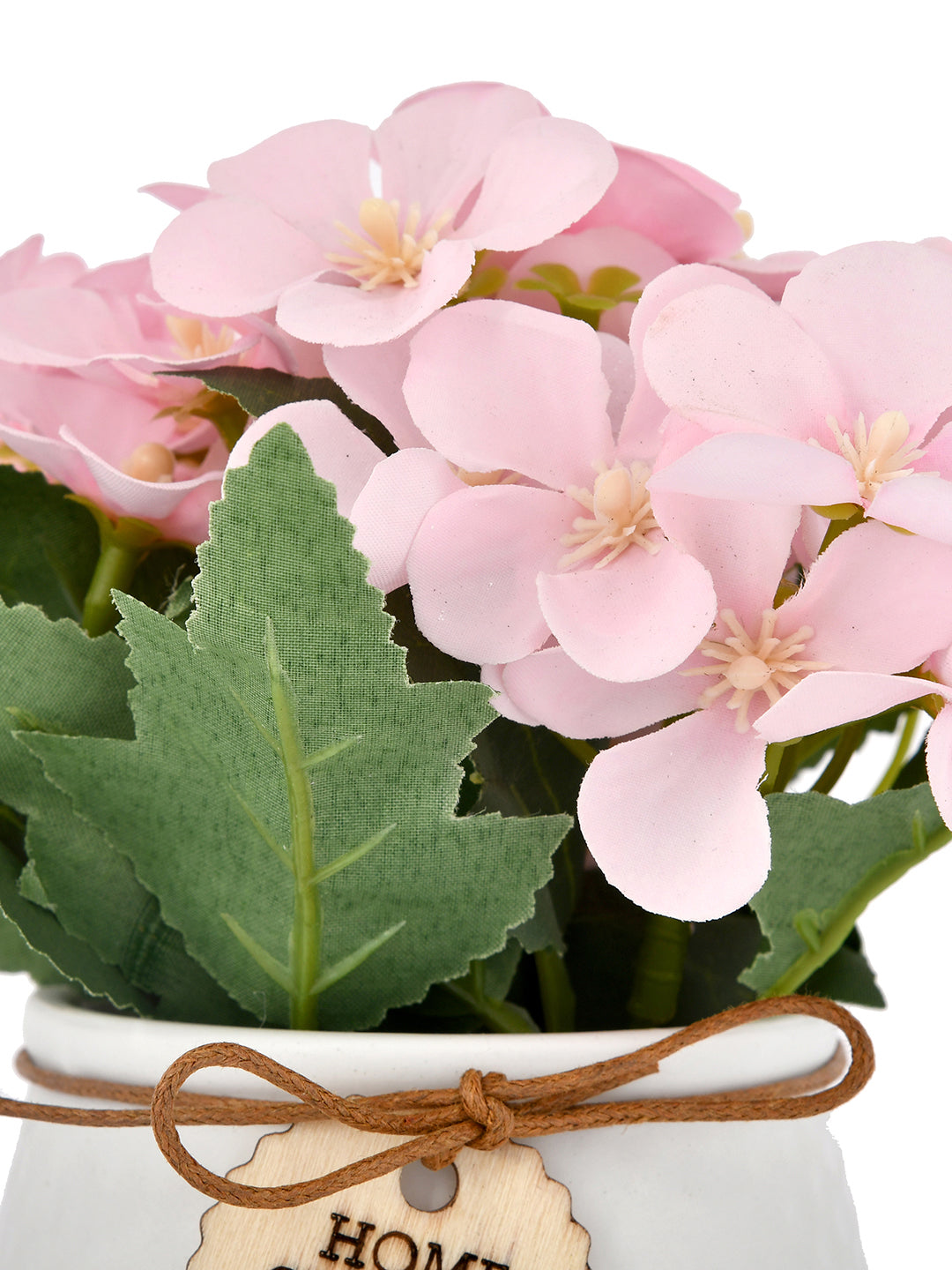 Pink Artificial Flowers Bunch with White Pot