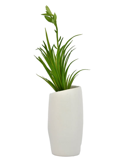 Artificial Green Oasis Plant with White Face Planter