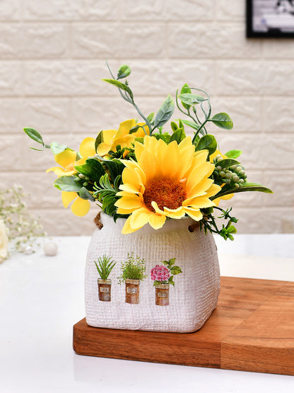 Artificial Sunflower with Ceramic Pot