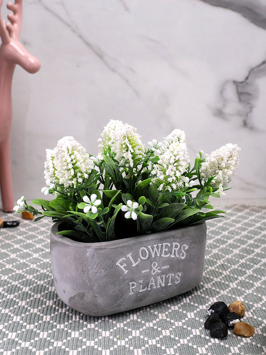 Grey 1 Pieces Snapdragon Artificial Plant With Pot