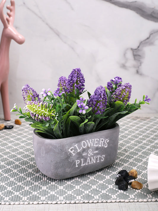 Grey 1 Pieces Lavender Artificial Plant With Pot