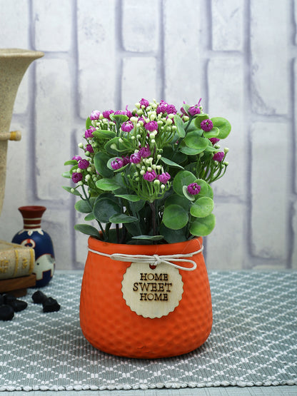 Red 1 Pieces Violet Artificial Plant With Pot